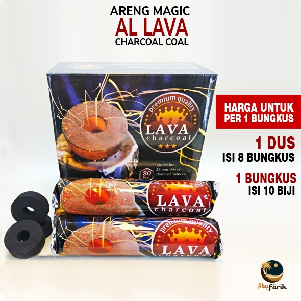 [Lava] Areng Magic Lava | Arang Bakar Bukhur | Arang Magic Charcoal | 1 Bungkus Isi 10 biji