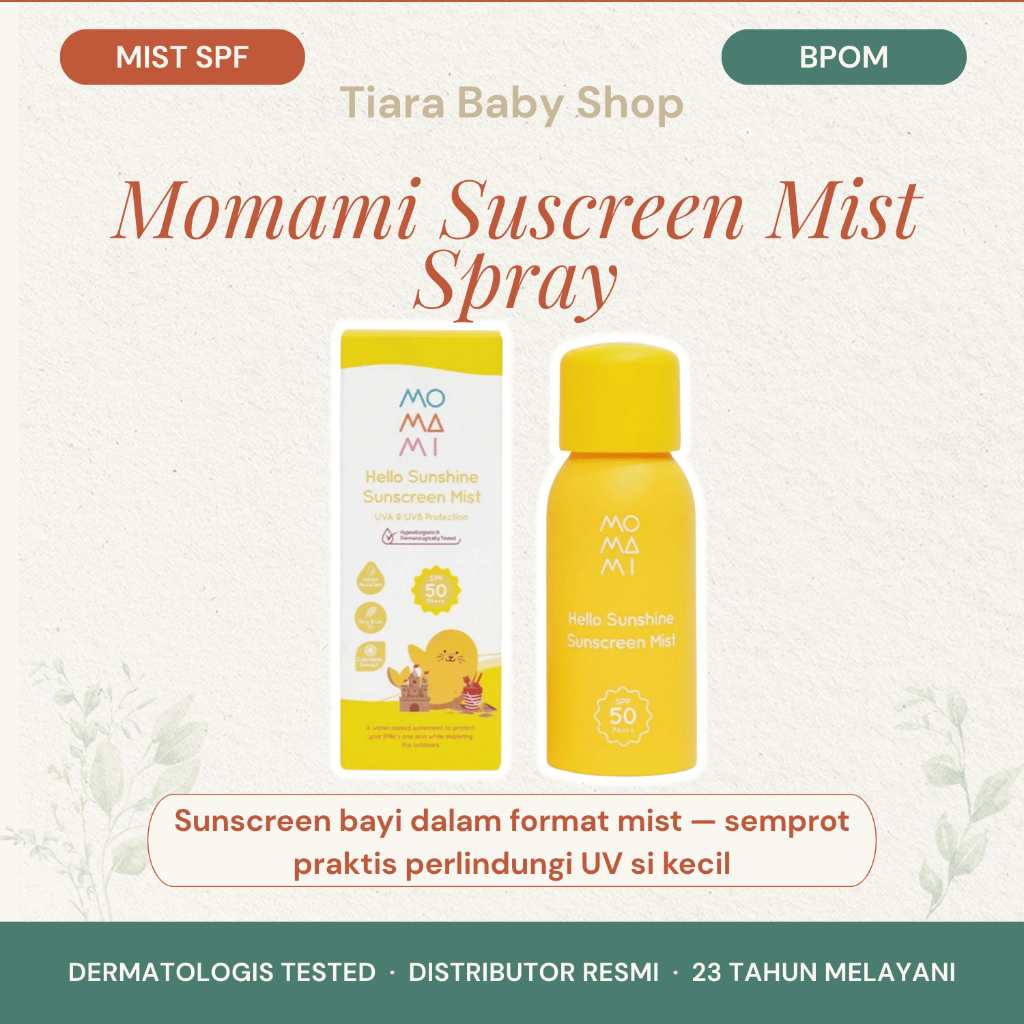Momami Sunscreen Mist Spray Bayi - Tabir Surya Spray SPF Anak Praktis Anti UV BPOM