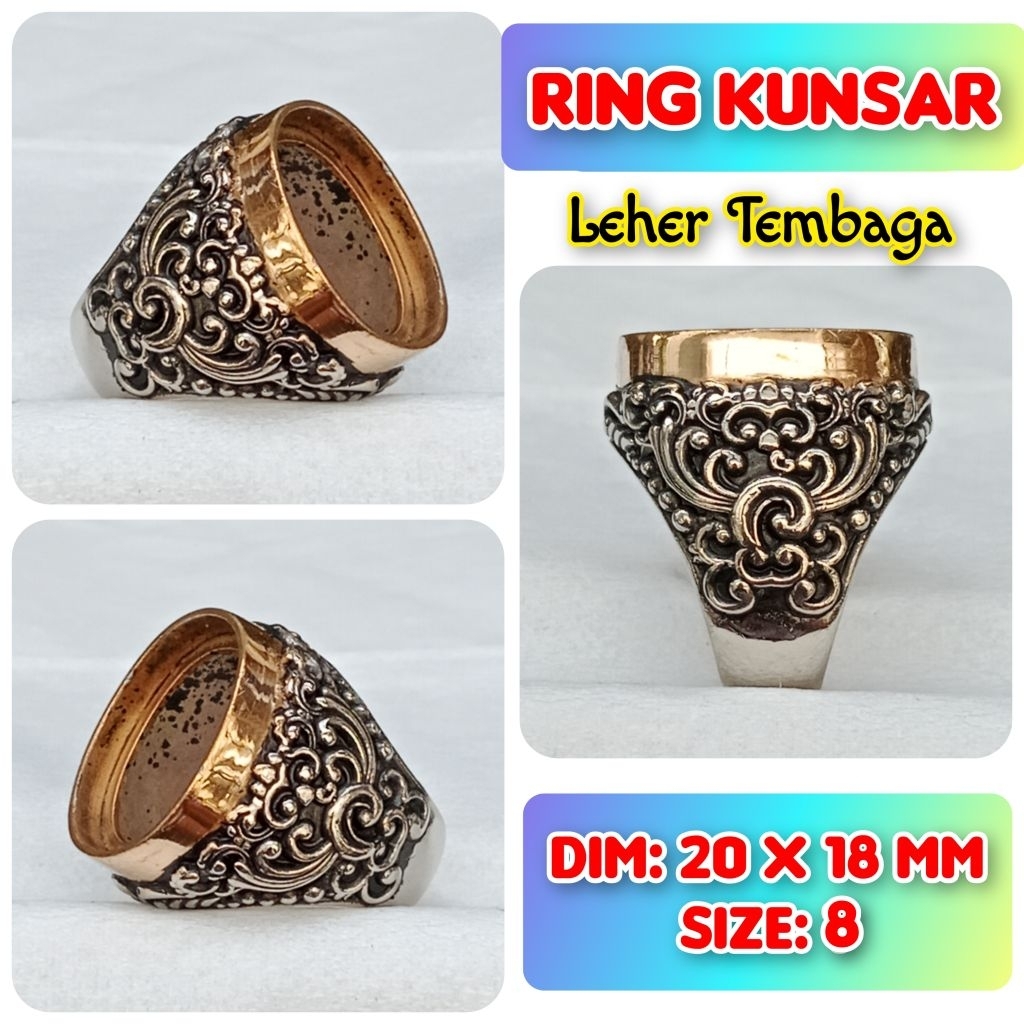 Cincin Emban Batu Akik dan Permata Leher Tembaga.09