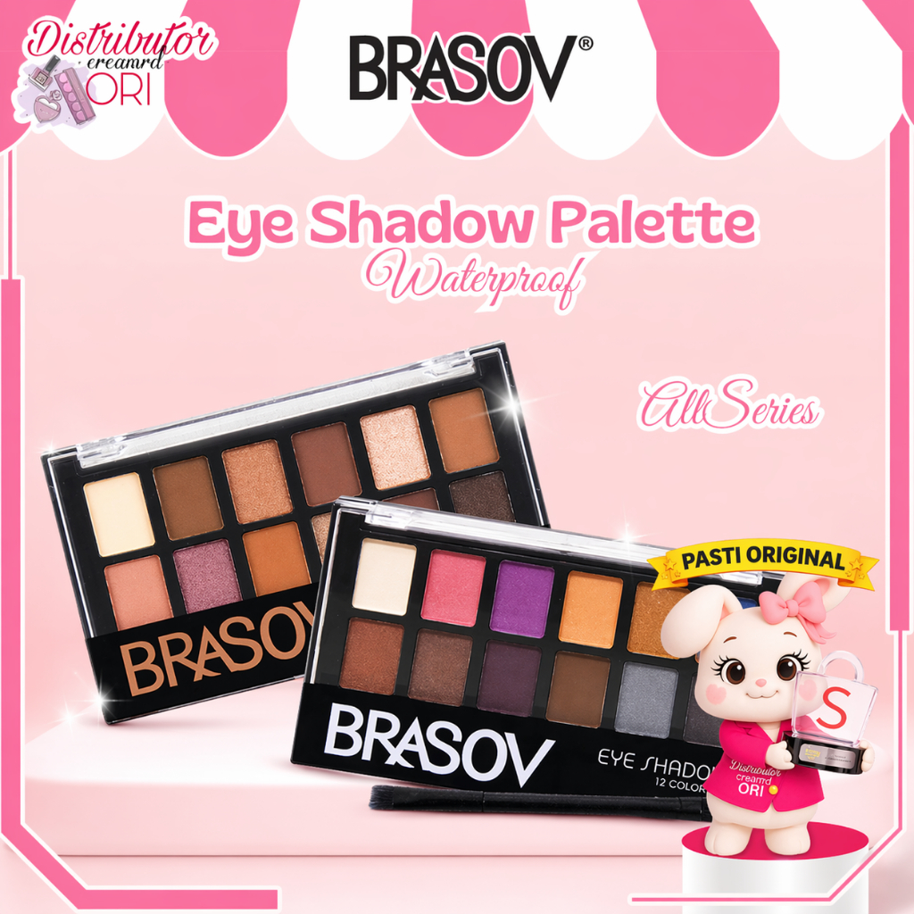 BRASOV Eye Shadow Palette 12 Colors - 01 | 02 Eyeshadow Perona Mata Shimmer & Matte BPOM XX-CT