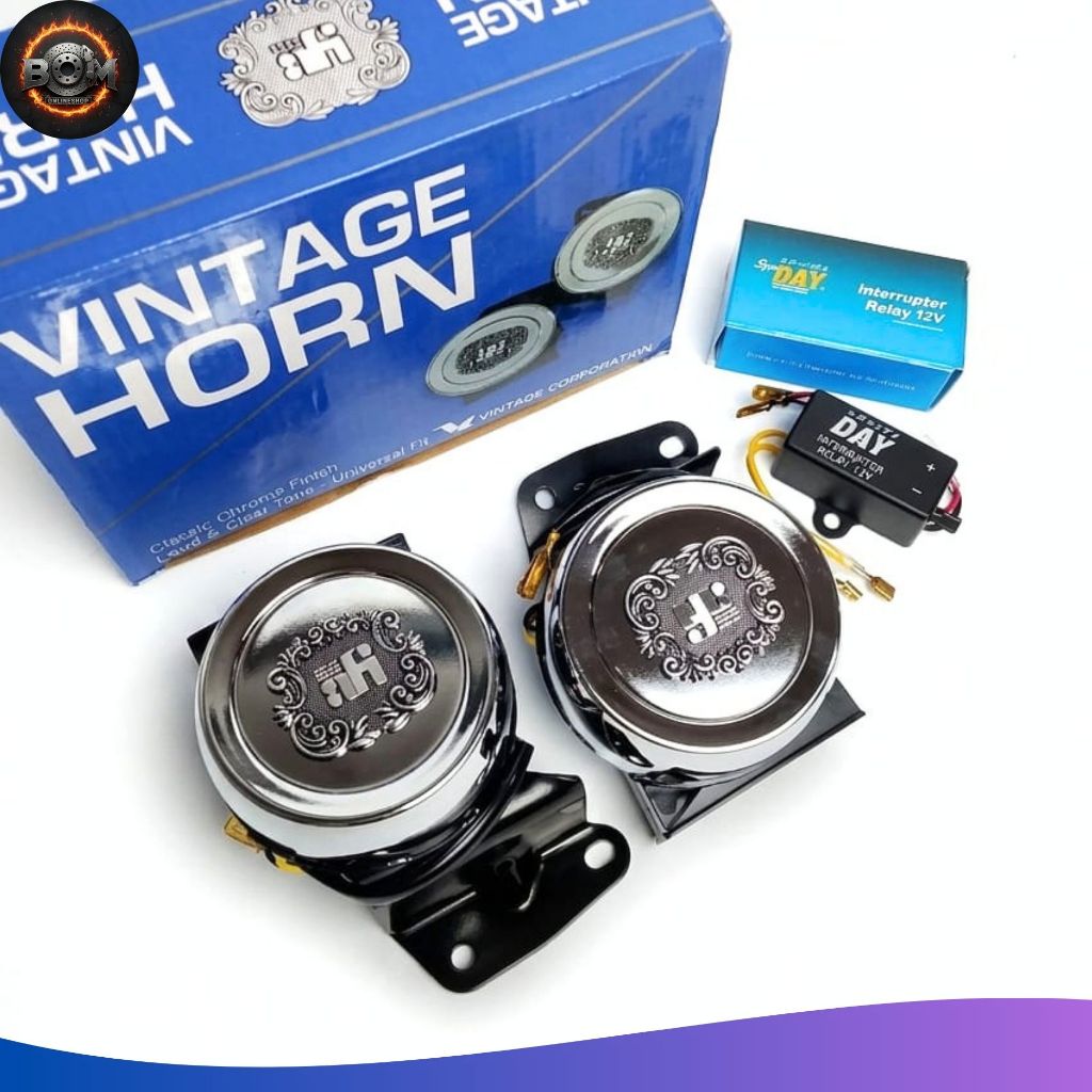 Klakson Denso Avanza Waterproof Horn Set keong 12v mobil motor + Relay putus putus VINTAGE PROUDHORN