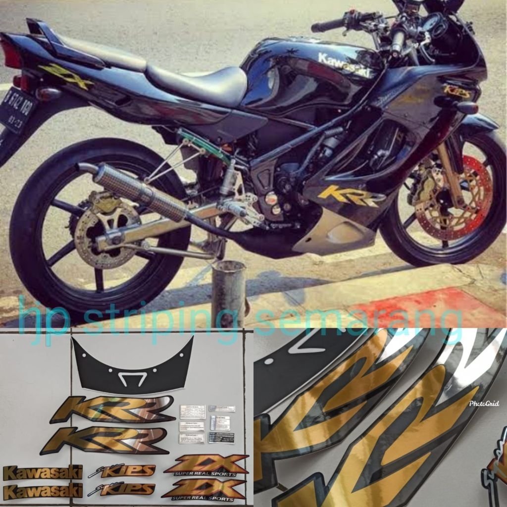 Striping Kawasaki KRR ZX 150 Chrome Hitam