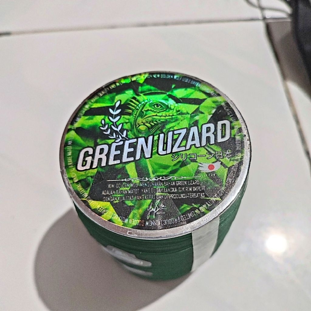 (BONUS 1 KLOS MATOT PUTIH 1600Y) Gelasan Matot Golden Wolf Green Lizard Bahan Ijo Kadal String Size 