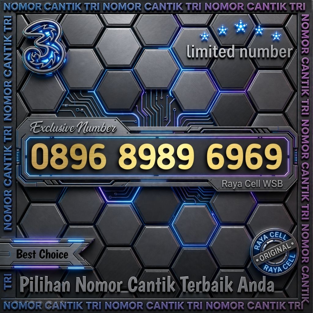 Nomor Cantik TRI Seri ABAB CDCD 8989 6969
