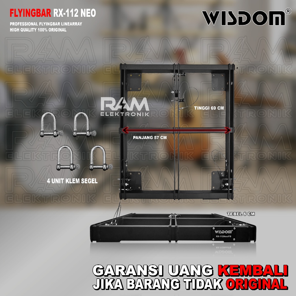 Flying Bar Line Array WISDOM RX 112 NEO | RX112NEO Brecket Gantung Linearray Original