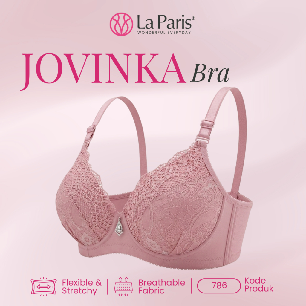 LA PARIS BRA Tanpa Kawat Fashion New Arrival Busa Renda Bunga Lembut Kait 3 38 - 44 by La Paris Unde