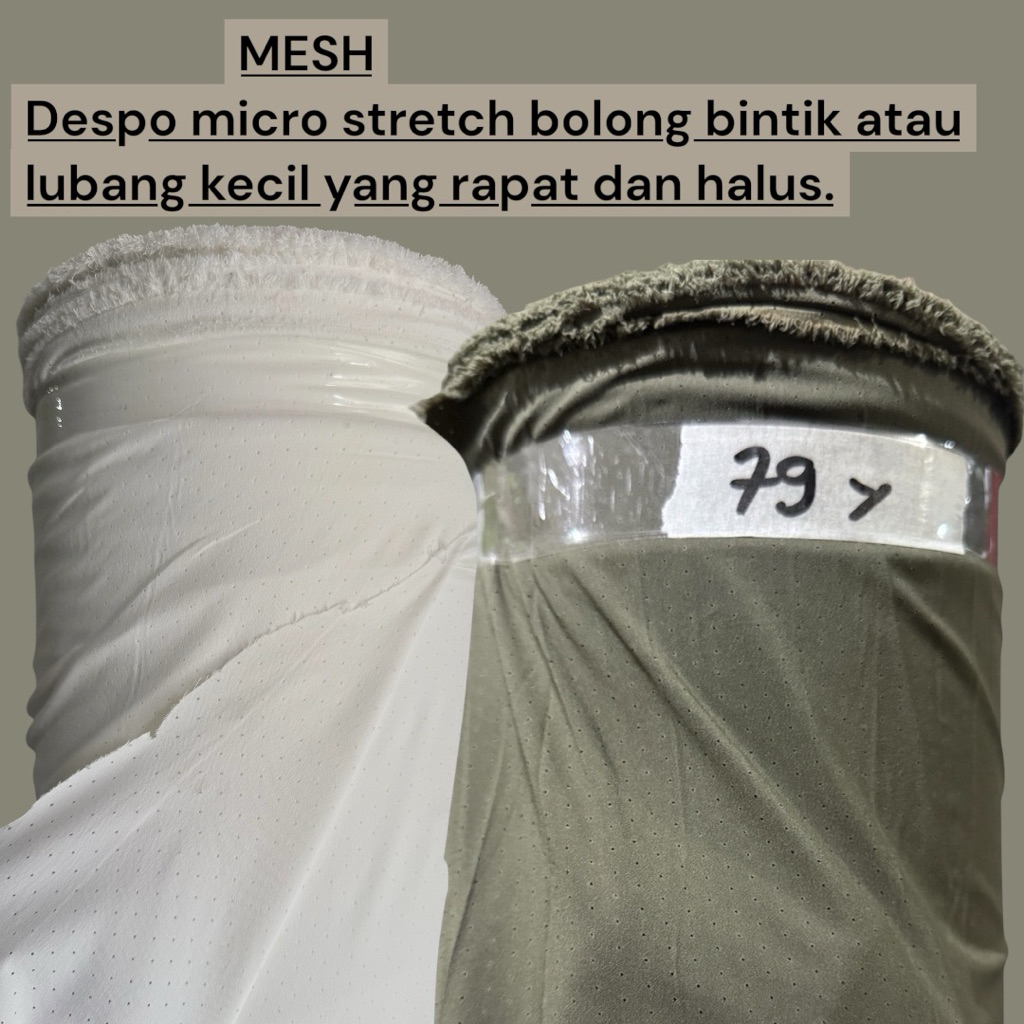 Kain Despo Stretch setret Jala Jaring / Bolong Bahan mesh Melar Halus