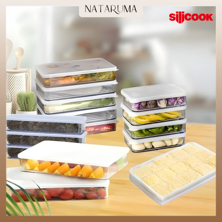 Silicook Food Container Flat - Korean #1 Food Container Organizer Kotak Makanan Penyimpanan Kulkas F