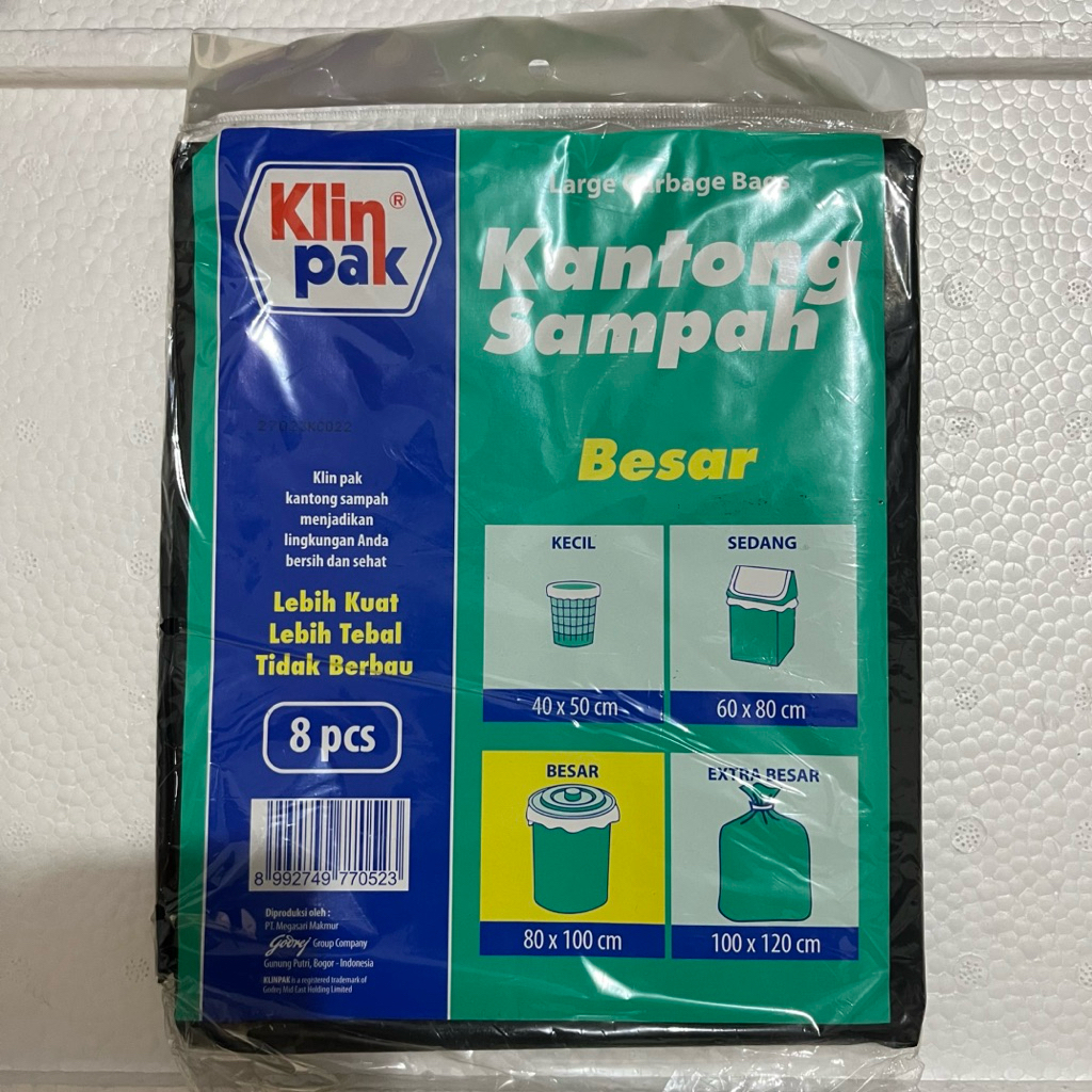 Klinpak Kantong Sampah Plastik Garbage Bag / Klinpak Kantong Plastik Sampah Hitam Ukuran Kecil, Besa