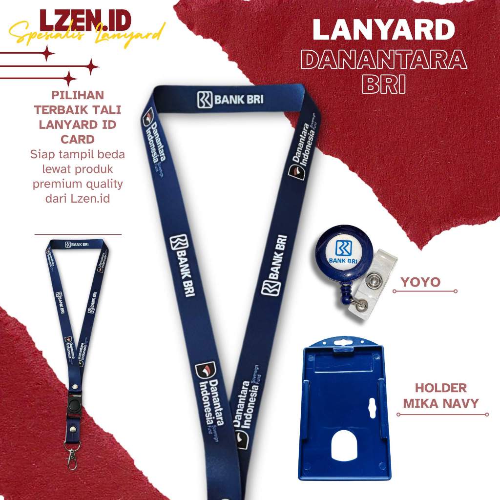 READY!! LANYARD GANTUNGAN ID CARD BRI DANANTARA NAVY | TALI GANTUNGAN ID CARD BRI DANANTARA NAVY TER