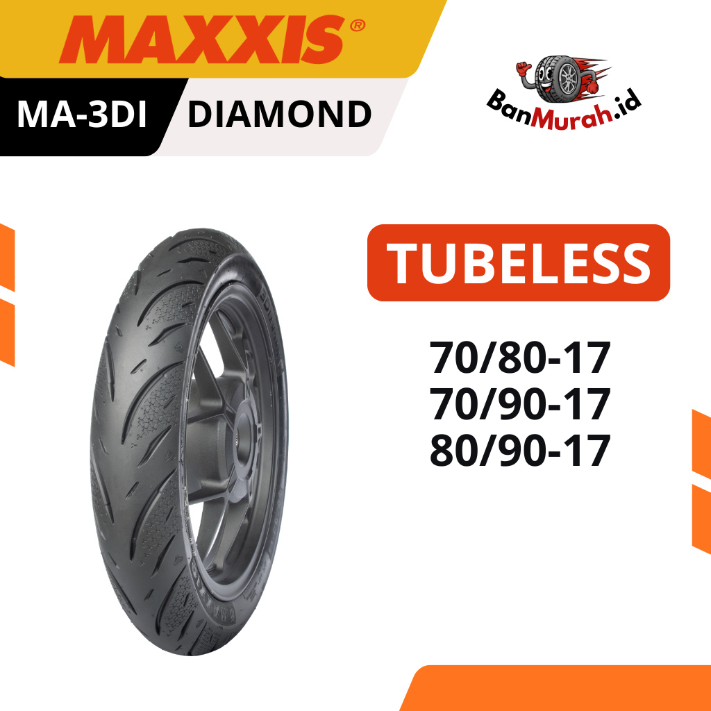 Ban Luar Motor Maxxis MA3DI DIAMOND Ukuran 70/80 70/90 80/90 Ring 17 TUBELESS