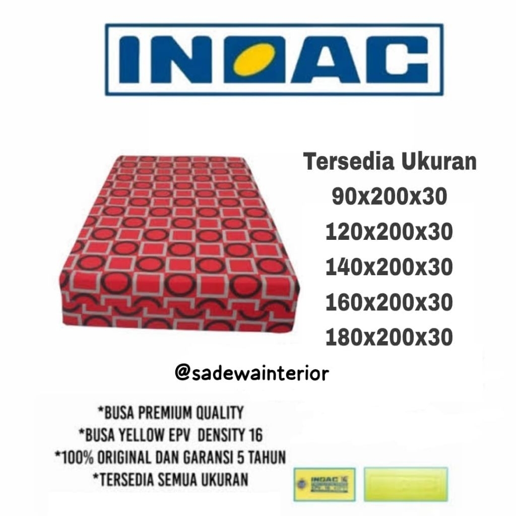KASUR BUSA INOAC VITA 180x200x30 160X200X30 140X200x30 120x200x30 90x200x30 GARANSI RESMI INOAC 10 T
