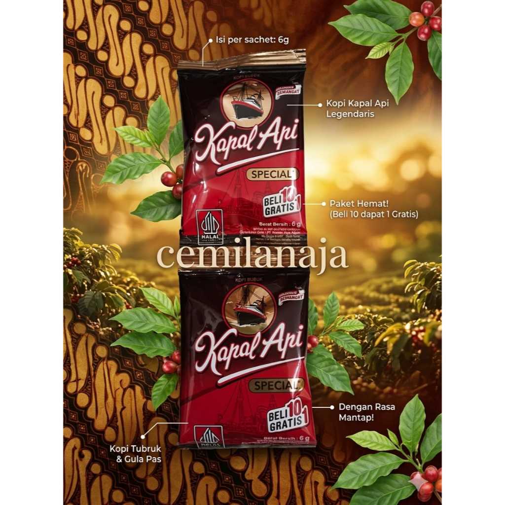 KOPI KAPAL API MINI SPECIAL RENCENG KOPI HITAM TANPA GULA PREMIUM TOKO SEMBAKO BANDUNG MURAH