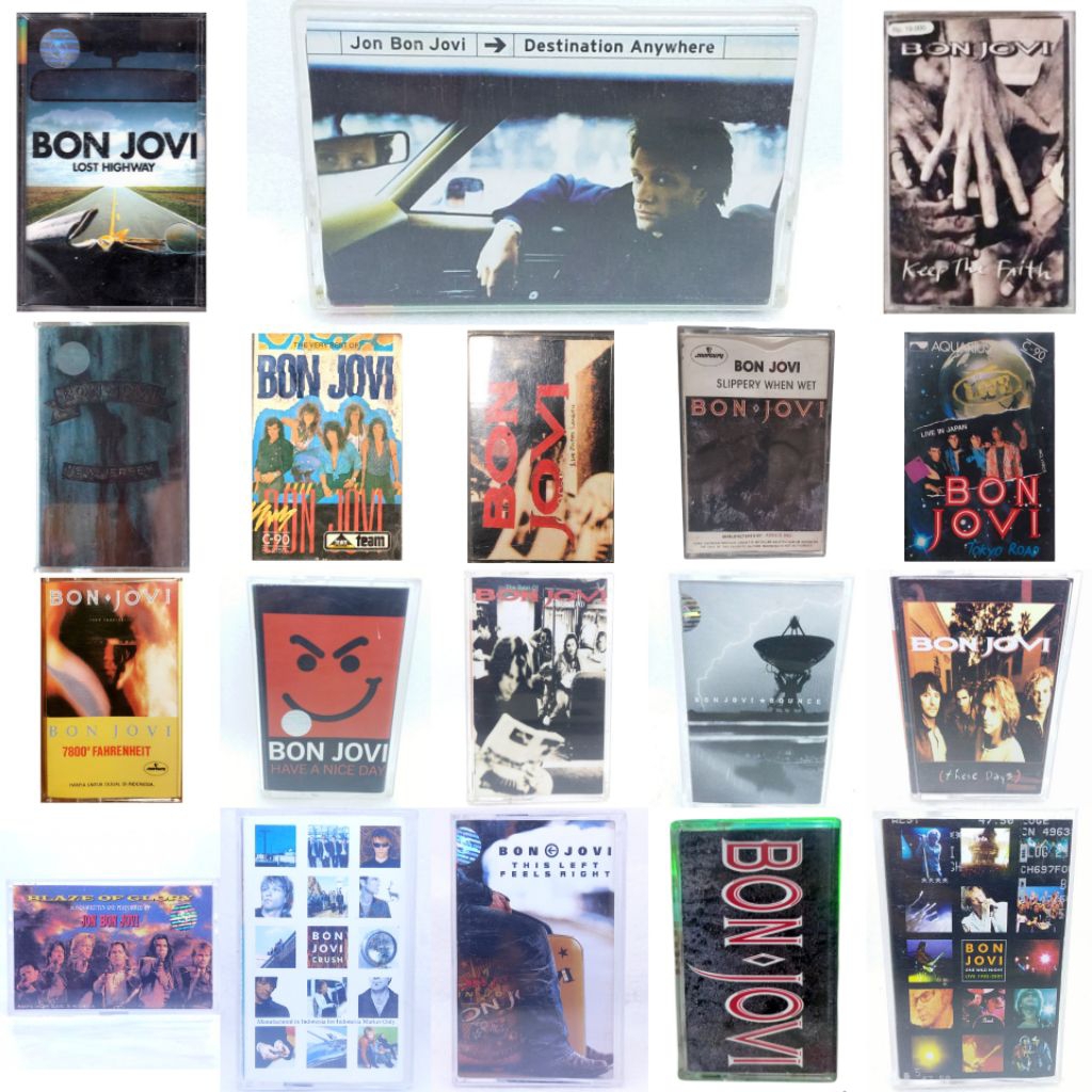 Kaset pita BON JOVI - bounce - cross road the best of Jon bonjovi - crush - have a nice day - bounce
