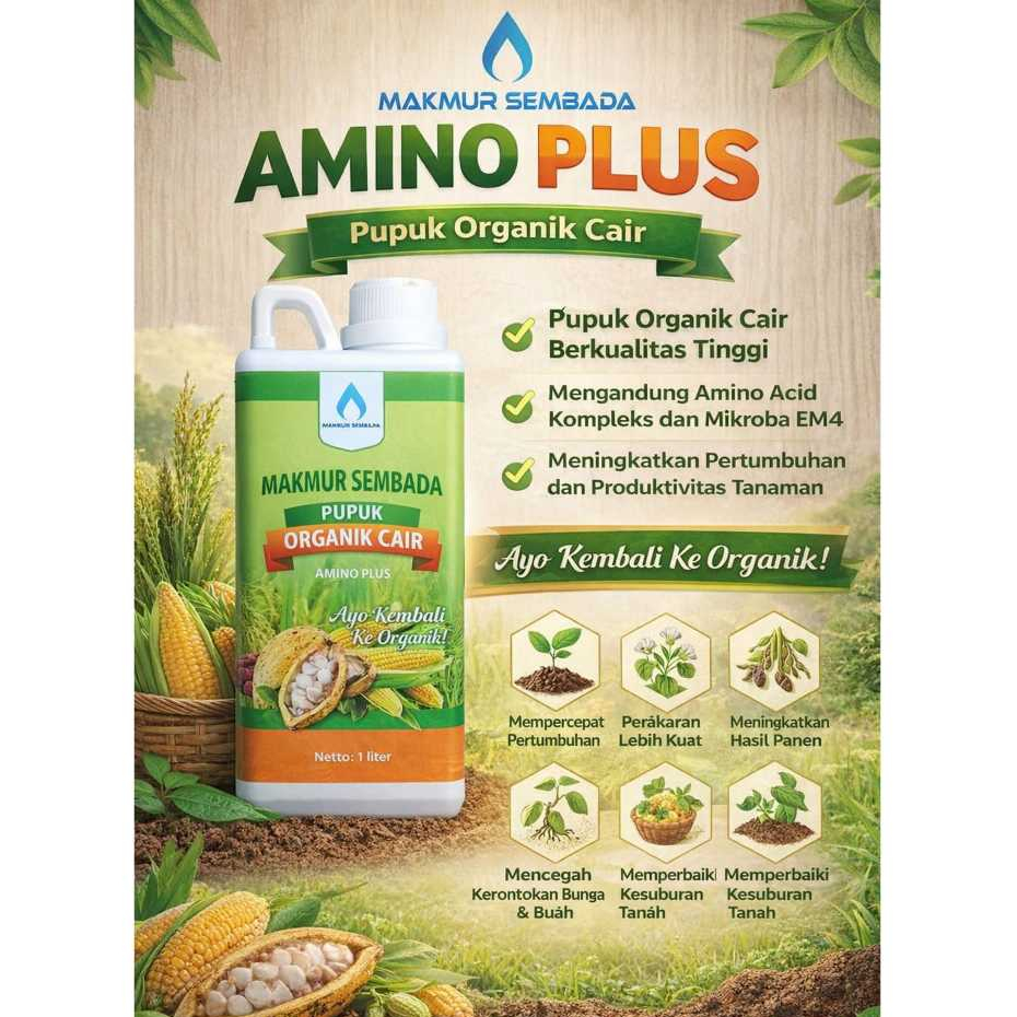 Pupuk Organik Cair Amino Plus, Pupuk Asam Amino Tanaman 1 Liter