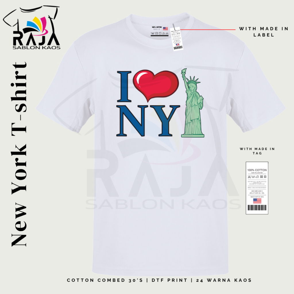 Baju Souvenir Kaos Souvenir Oleh-oleh Kota New York Amerika Serikat Type 14