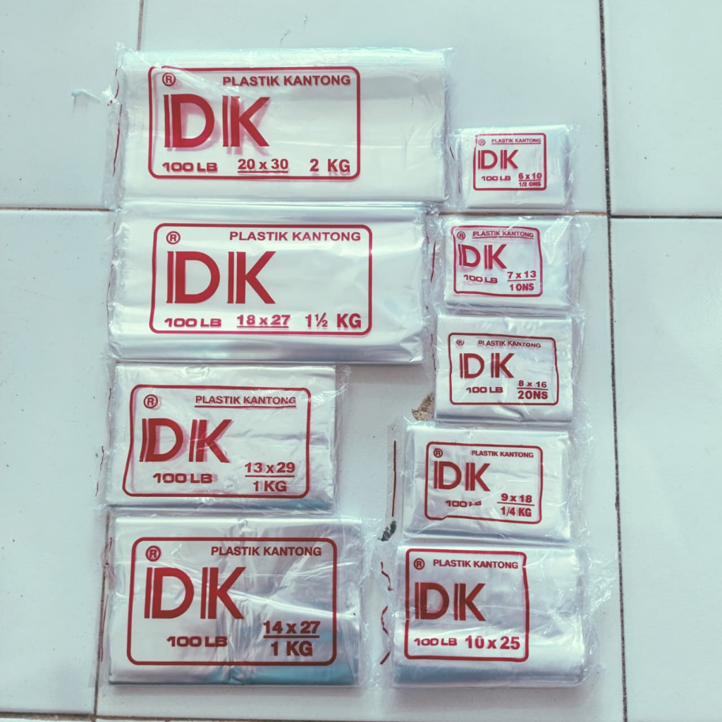 PLASTIK DK BENING 1 ONS, 2 ONS, 1/4 KG, 1/2 KG, 1 KG, 1,5 KG TEBAL