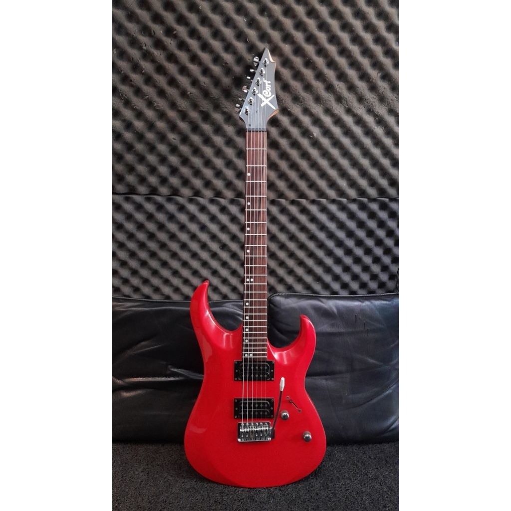 Gitar elektrik cort X-1 spesial red original second siap pakai
