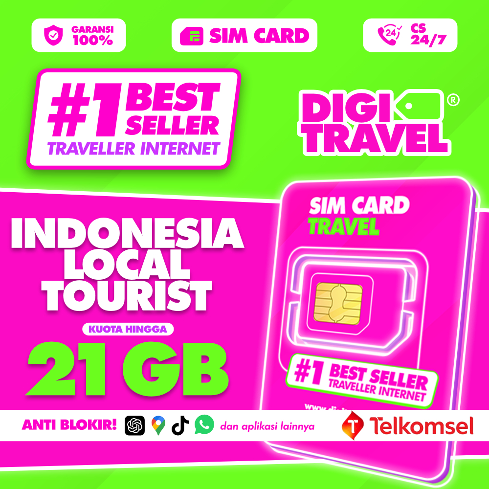 DIGITRAVEL SIM CARD Roaming Telkomsel Indonesia Tourist Big Data Kuota | Kartu Perdana Indonesia