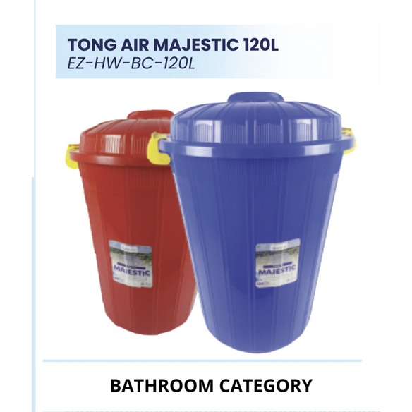 Ember Air 120 Liter Ezy 120 T Plastik Majestic Tong Gentong Bulat Tebal Kuat Kokoh Mirip Shinpo