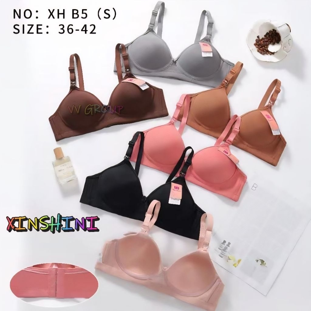 BH XINSHINI B5 Kait 3 Bra Tanpa Kawat size 36-42