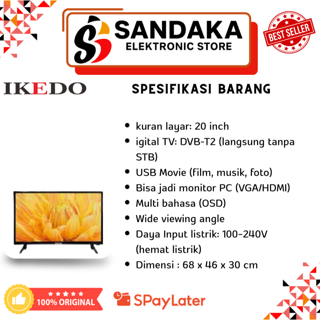 IKEDO DIGITAL TV 20P1 Garansi Resmi