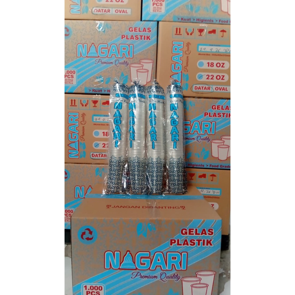 [KARTON] Gelas Plastik 22oz/ Gelas Cup 22oz/ DUS isi 20ROLL
