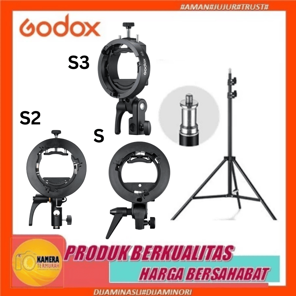 Godox S S2 S3 Type Bracket Bowens Mount Flash Speedlight Holder with Stand 2 m