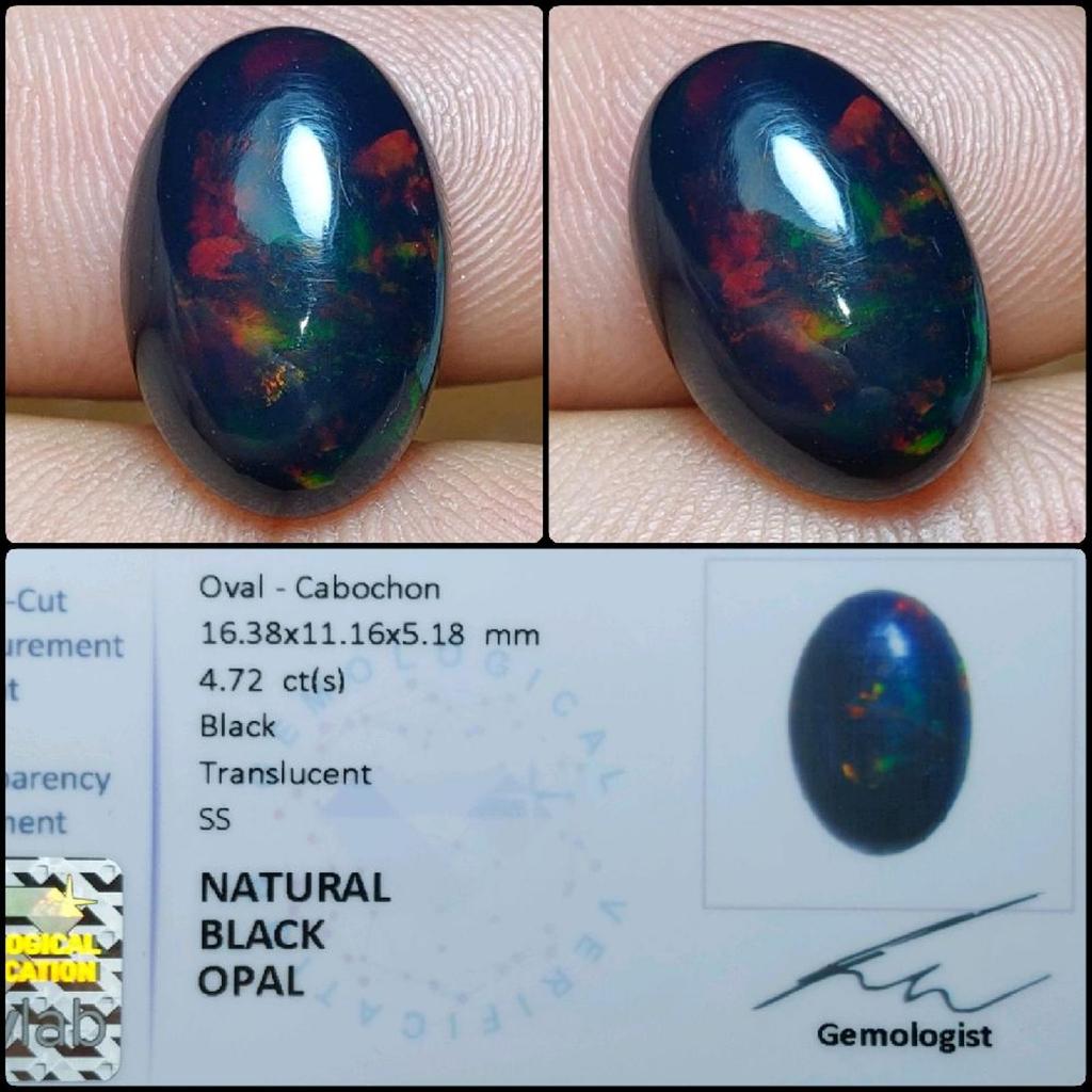 Black Opal Natural Ethiopia Gems Batu Permata Kalimaya Hitam Africa Asli Original