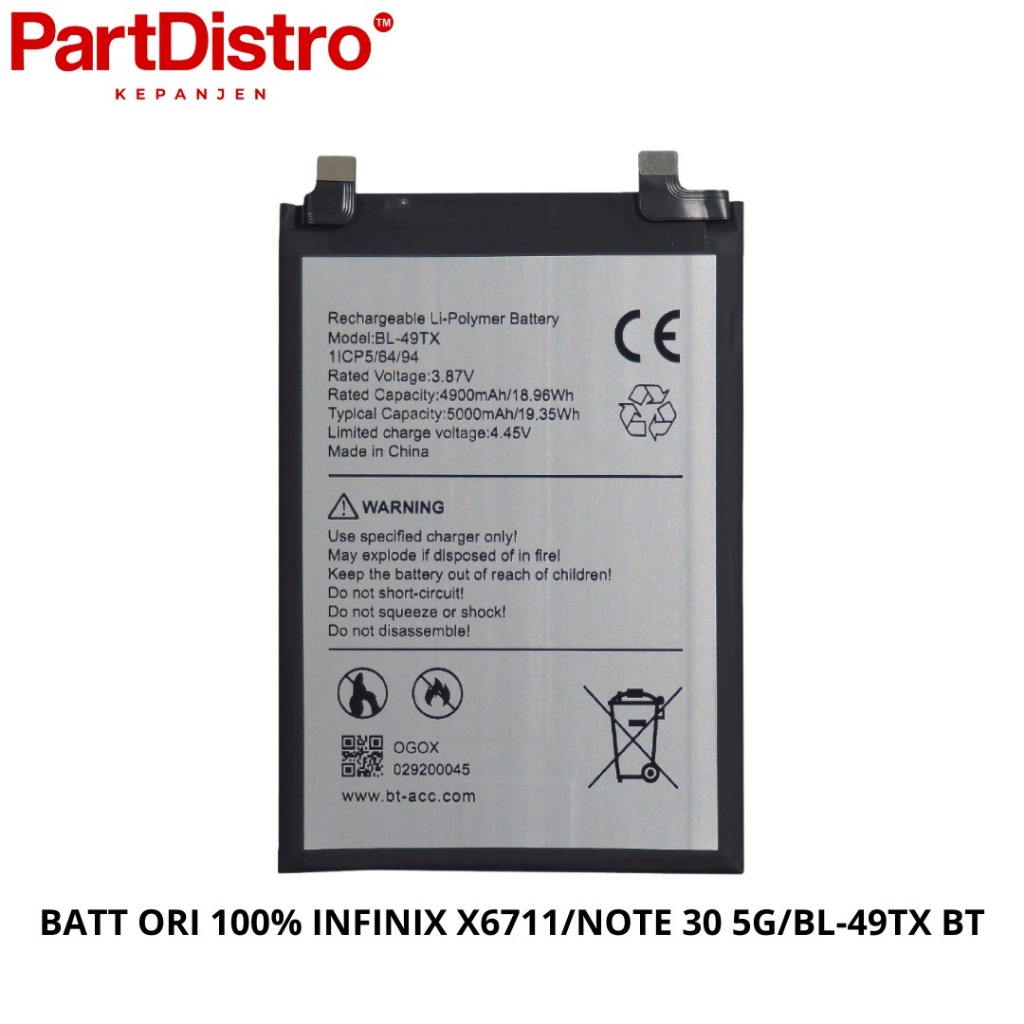 BATT ORI 100% INFINIX X6711/NOTE 30 5G/BL-49TX BT