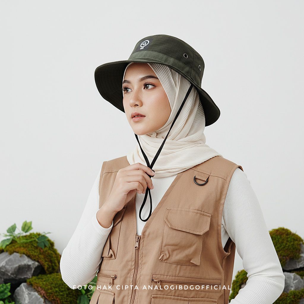Topi Pria Wanita Hijab Friendly Non Hijab Anti Panas Rimba Outdoor Adventure Gunung