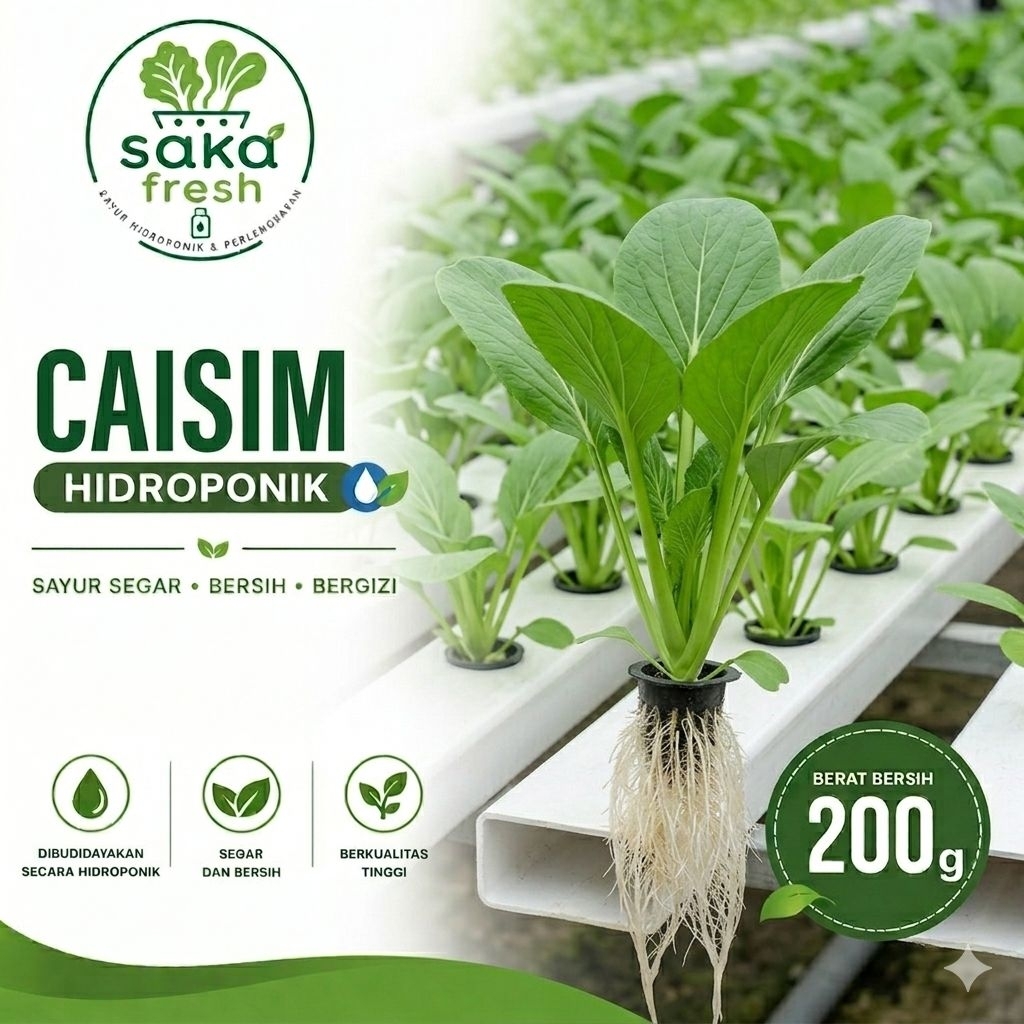Sayur Caisim Hidroponik 200 gr Sayur Segar Hidroponik