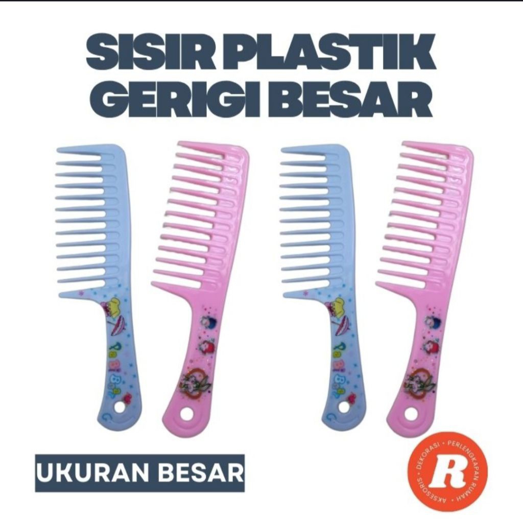Sisir Rambut Gerigi Besar Sisir Plastik Ukuran Besar Sisir Gagang Plastik