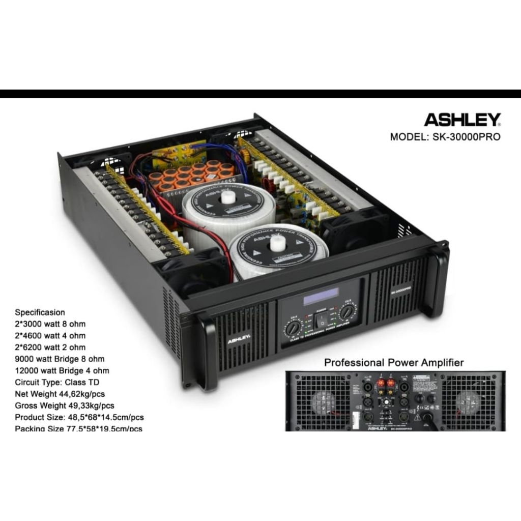 PROFESSIONAL POWER AMPLIFIER ASHLEY SK 30000 PRO / SK30000PRO / SK-30000PRO