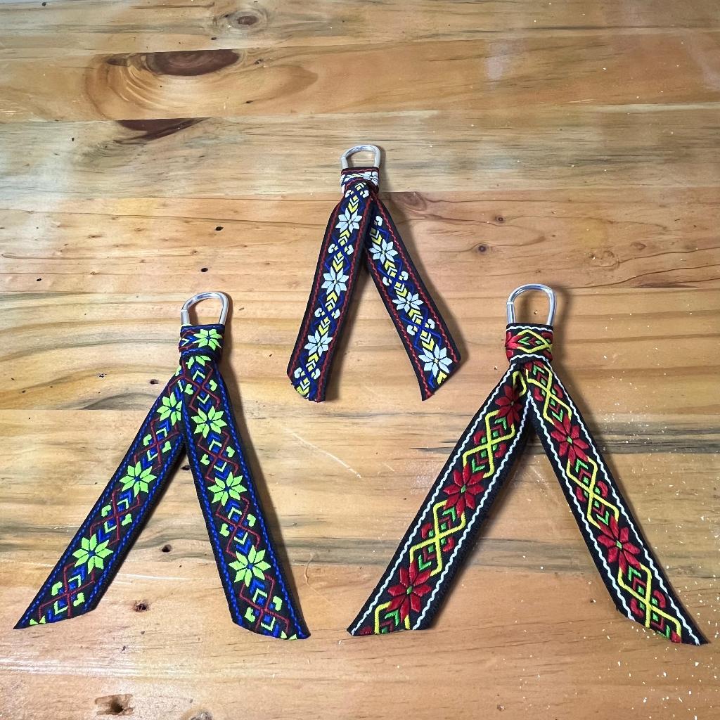 Keychain Carabiner Kalcer Gantungan Kunci Webbing Motif Etnik Kalcer Unik Handmade