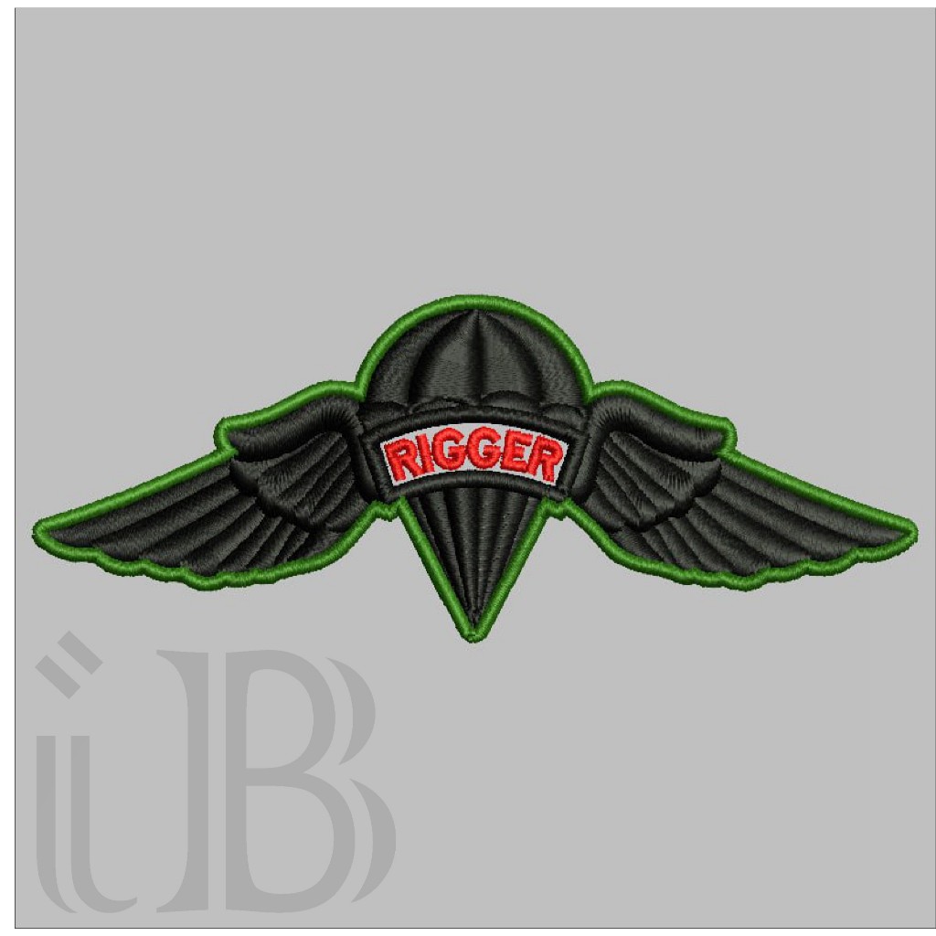 173 BREVET WING RIGGER TERBARU PDL TNI AD PERKERAS MIKA BORDIR EMBROIDERY GIB