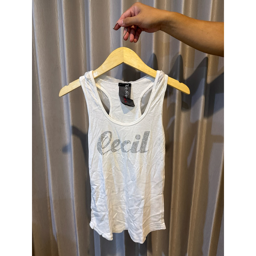 Tanktop dengan Topi / Kaos Hoodie Putih wanita