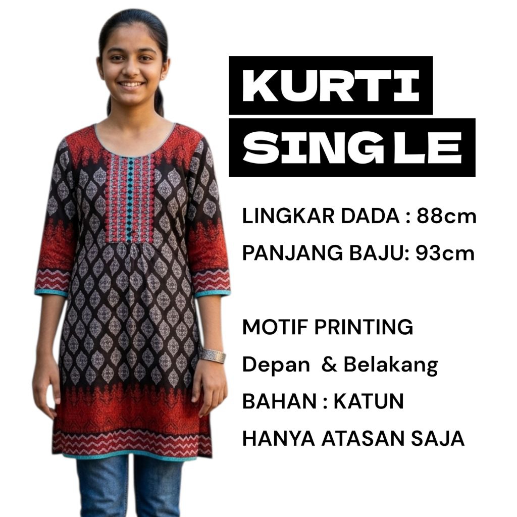 Kurti Single Baju India Murah