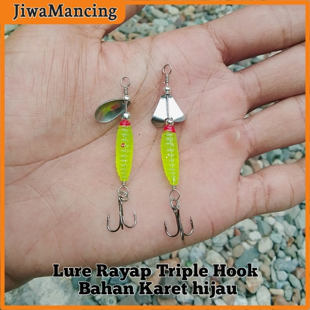 Umpan Lure Rayap Laron Hijau Dengan triple Hook