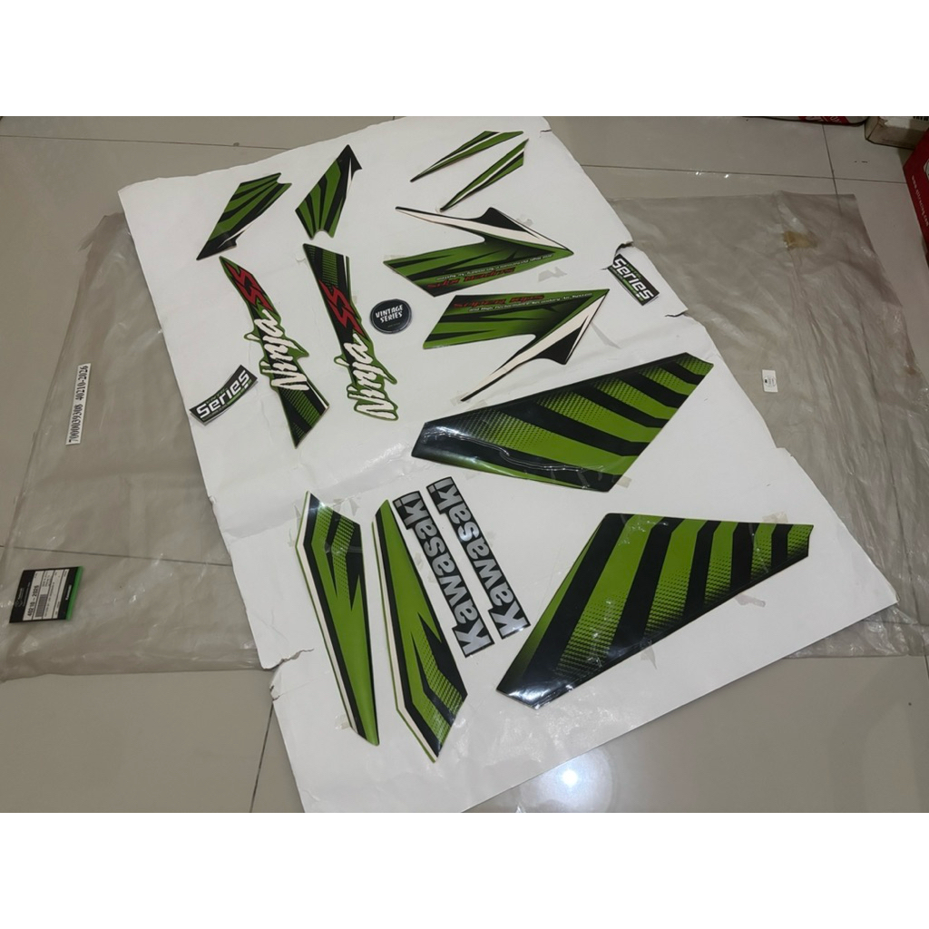 striping stiker ninja Ss Zebra hijau original Kawasaki stiker striping body ninja ss zebra hijau ful