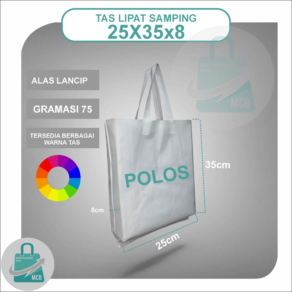 TAS SPUNBOND LIPAT SAMPING 25X35 (POLOS)