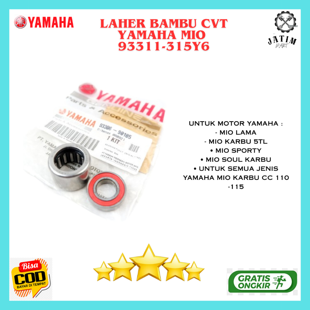 Laher CVT Mio Sporty Ori / Bearing Bambu Cvt Yamaha Mio Asli Bawaan Motor - 93311-315Y6