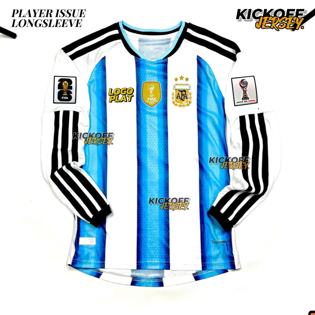(PLAYER ISSUE LONGSLEEVE) JERSEY PIALA DUNIA ARGENTINA HOME PI LS LENGAN PANJANG WORLD CUP 2026 2027