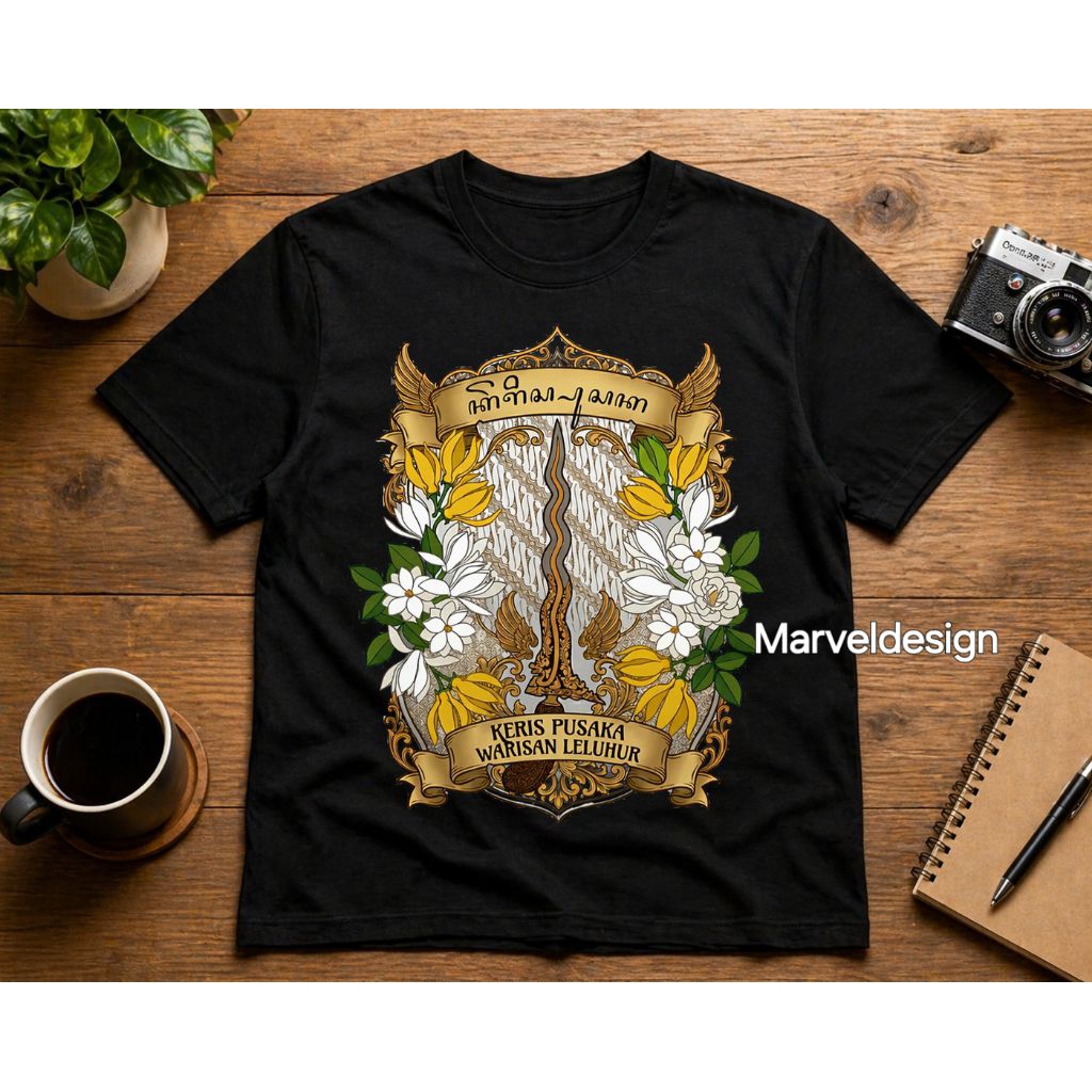 kaos keris pusaka warisan leluhur , kaos pria ,cotton combed 24s