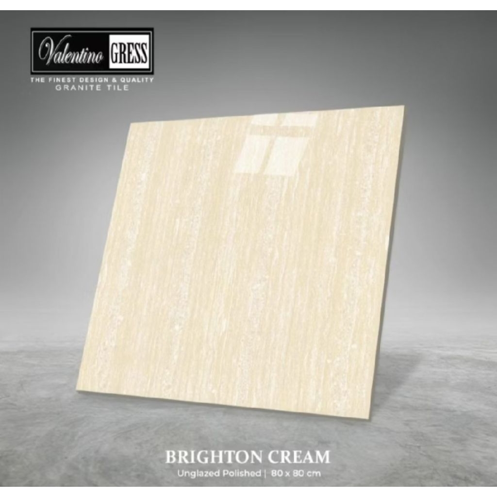 KERAMIK 80×80 VALENTINO GRESS BRIGHTON CREAM | UNGLAZED POLISH