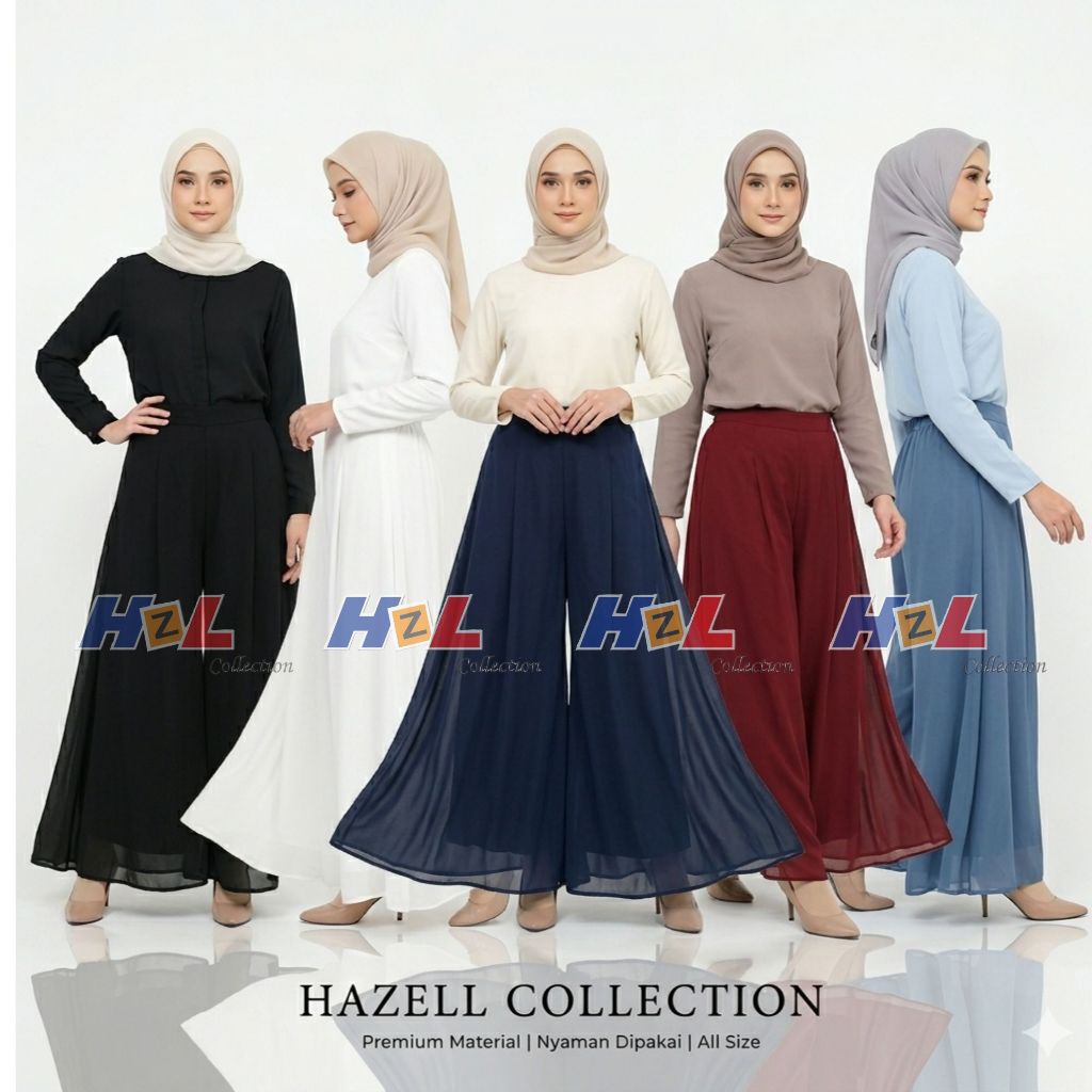 Hazell Celana Kulot Payung Jumbo Wanita Ceruty Baby Doll Premium - Celana Wanita Premium Full Puring