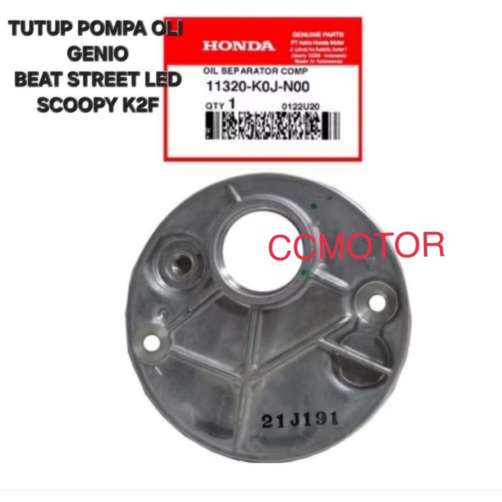 OLI SEPARATOR COMP TUTUP POMPA OLI GENIO BEAT STREET LED SCOOPY k2f 11320-k0j-n00 ORIGINAL