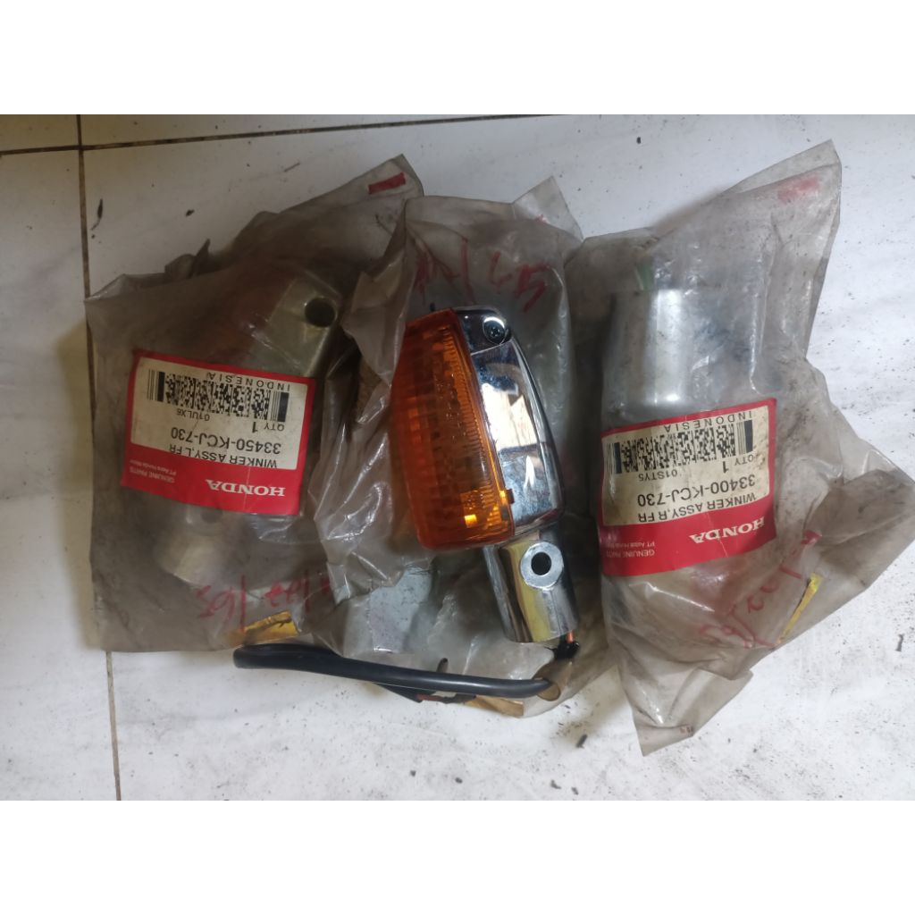 Lampu Reteng Assy Paket Honda Tiger Tilas Sein Original Chrome Tiger Lawas 33450-KCJ-730 dan 33400