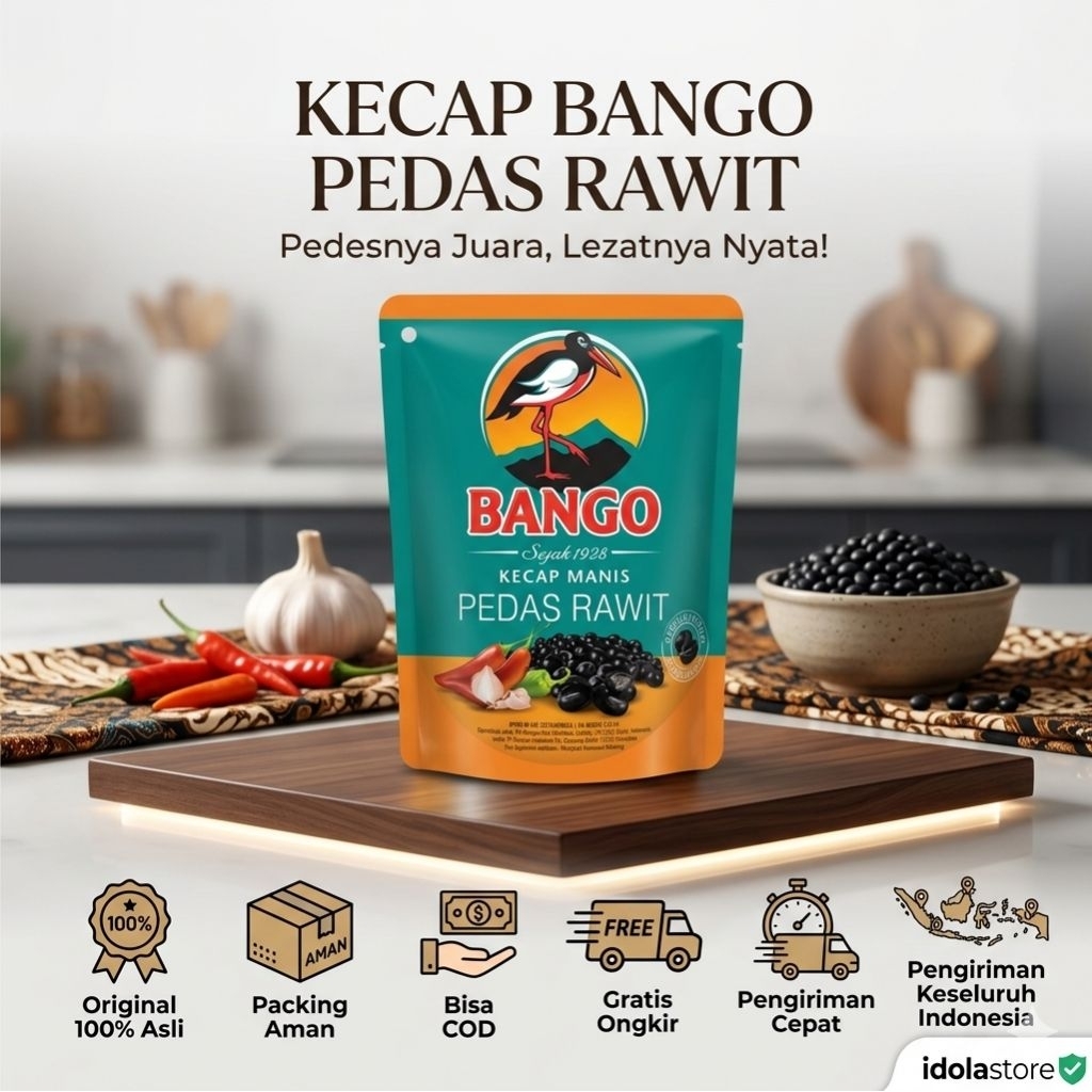 Bango Kecap Manis Pedas Rawit Pouch 210ml - Kecap Manis | Pedas Rawit |  Alami Tanpa Pengawet