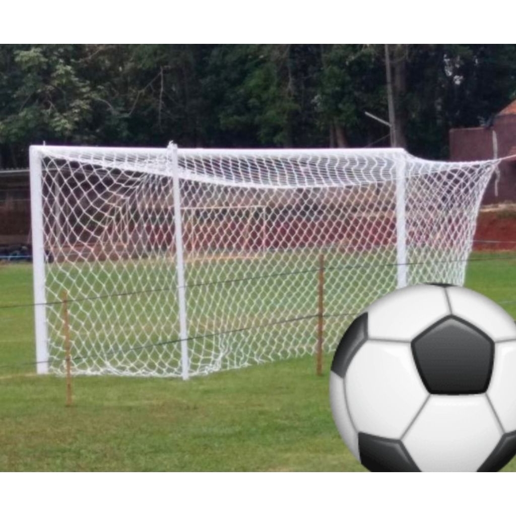 Jaring Gawang Sepak Bola Super Tebal 6mm Nilon putih